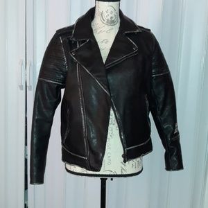 Black kids leather jacket